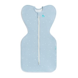 Love to Dream Swaddle Up Original, Arms Up Position, Light and Ultra Breathable Cotton - Wearable Blanket - 1.0 TOG - (20-24C) Ideal for Moderate Temps (Twinkle Powder Blue, Small, 3.5-6kg)