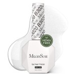 MelodySusie Hema Free Gel Nail Polish, 0.5 Fl Oz Thick White Shimmer Gel Polish, Non-Toxic, Long Lasting, Soak Off UV Nail Polish, Manicure Nail Design Salon DIY Nail Art at Home B3020