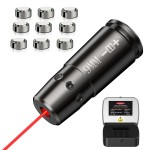 EZshoot 9mm Laser Bore Sighter 9 mm Red Laser Bore Sight with 9 pcs Batteries and Portable Tin Case