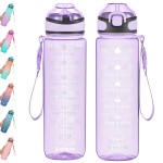 Enerbone 32 oz Water Bottle with Times to Drink and Straw, Motivational Drinking Water Bottles with Carrying Strap, Leakproof BPA & Toxic Free, Ensure You Drink Enough Water for Fitness Gym Outdoor