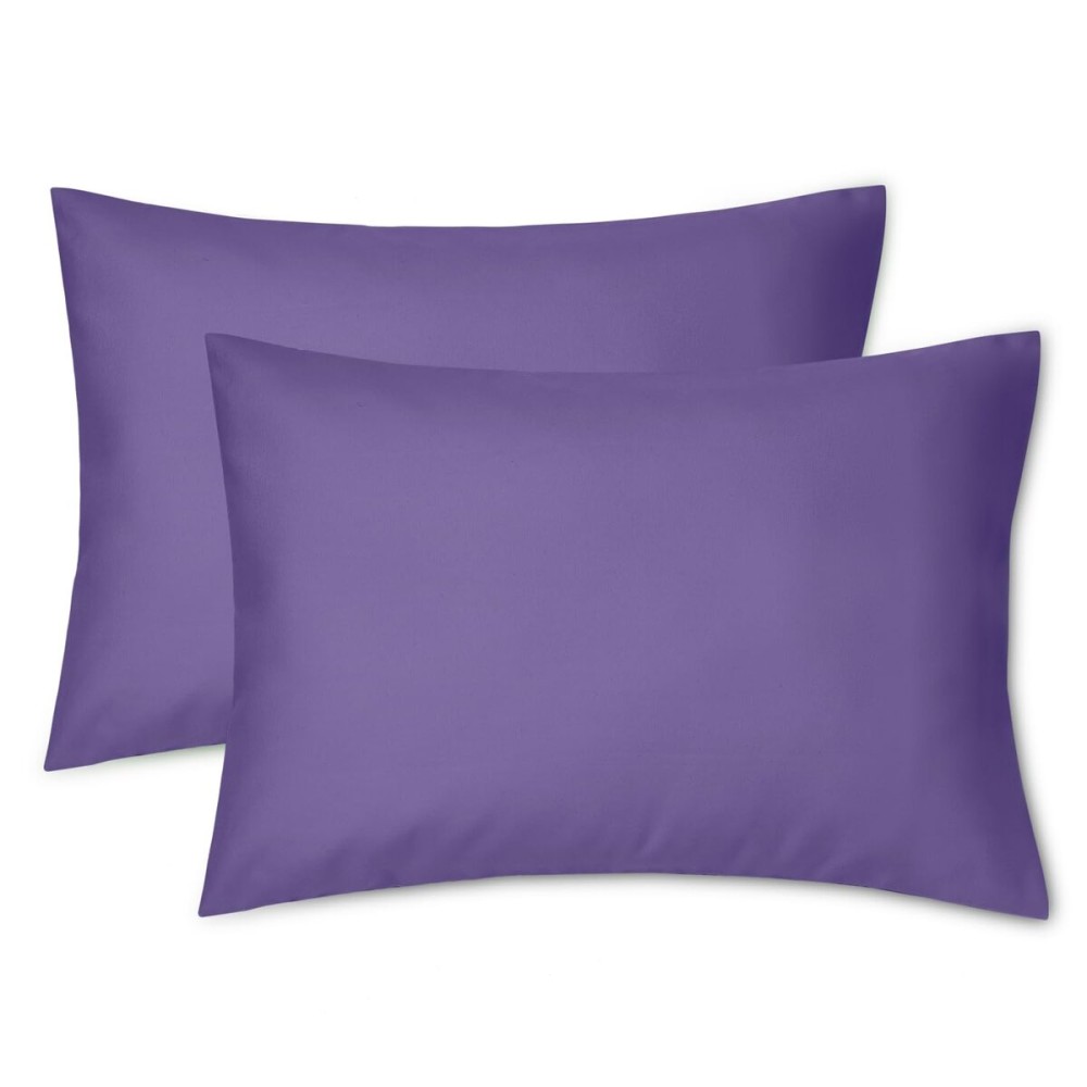 EXQ Home Toddler Pillowcases Zippered 13x18 Travel Pillow Case Set of 2, Small Pillow Case Fits Baby Pillow Sized 12x16, 13x18, Kids Pillowcases 2 Pack Machine WashableDeep Purple