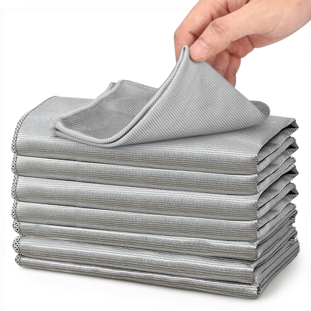 XANGNIER Microfiber Glass Cleaning Cloths,8 Pack Streak Free Miracle Cleaning Cloth,Reusable Lint Free Cleaner Towels for Kitchen,Windows,Mirror,Glasses,Car Windshields,Stainless Steel,11.811.8