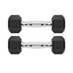 Hex Dumbbells Rubber Coated Cast Iron Hex Black Dumbbell Free Weights for Exercises / 3.5LB Pound