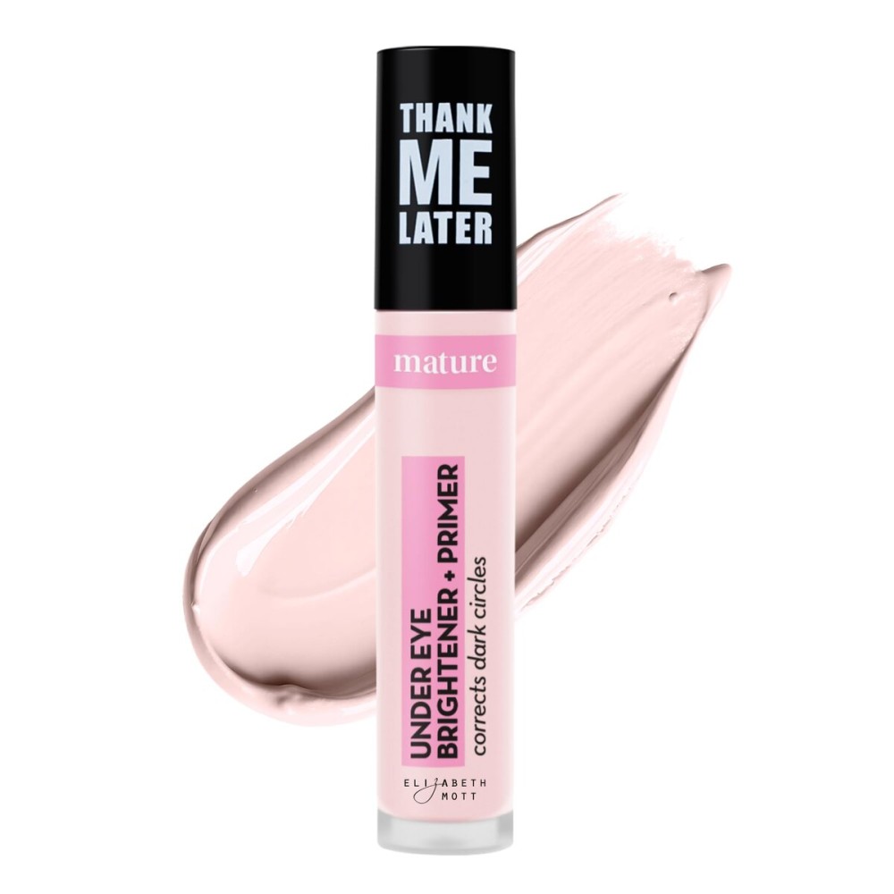 Elizabeth Mott Thank Me Later Under Eye Brightener & Primer - Hydrating Color Corrector for Dark Circles - Lightweight Concealer Base for Mature Skin, Fair Shade 5ml