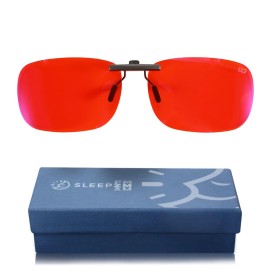 Sleep ZM Blue + Green Light Blocking Glasses for Women + Men - Better Sleep + Anti Eye Strain Protection - Computer Screens & Gaming - Metal Clip On - 100% Night-time Amber Lens