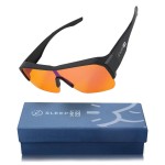 Sleep ZM Blue Light Blocking Glasses for Women + Men - Better Sleep + Anti Eye Strain Protection - Computer Screens & Gaming - XXL Black Fit over - Night-time Amber Lens