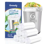 6 Gallon 70 pcs Clear Trash Bags Strong Clear Garbage Bags, Bathroom Trash Can Bin Liners, Plastic Bags for Office Home Kitchen, Fit 6 gallon,7 gallon Waste Basket Liner 5,6,7 Gal(6G70-Clear)