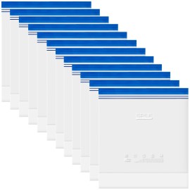 SPLF 12 Pack Reusable 2 Gallon Freezer Bags Dishwasher Safe, Extra Large Reusable Freezer Bags 2 Gallon, Leakproof BPA Free Food Storage Bags for Marinate Meat, Veggies, Homemade Bread, Travel Item