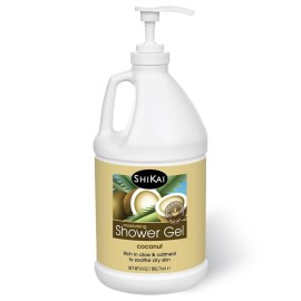 ShiKai Daily Moisturizing Shower Gel (Coconut, 64 oz) | Gentle Soap-Free Body Wash for Dry and Sensitive Skin | With Aloe Vera & Oatmeal