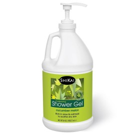 ShiKai Daily Moisturizing Shower Gel (Melon, 64 oz) | Gentle Soap-Free Body Wash for Dry and Sensitive Skin | With Aloe Vera & Oatmeal