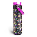 ENCOOL Insulated Water Bottle with Straw Stainless Steel Water Bottle, Leak-Proof, BPA-Free, Double Wall Vacuum Keeps Cold for 24 Hours for Sports, Travel, School (26 oz, Meowgic Night)