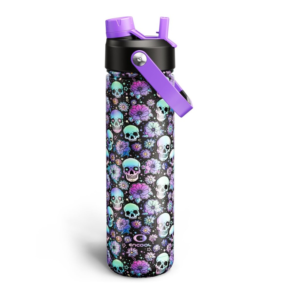 ENCOOL Insulated Water Bottle with Straw Stainless Steel Water Bottle, Leak-Proof, BPA-Free, Double Wall Vacuum Keeps Cold for 24 Hours for Sports, Travel, School (26 oz, Floral Afterlife)