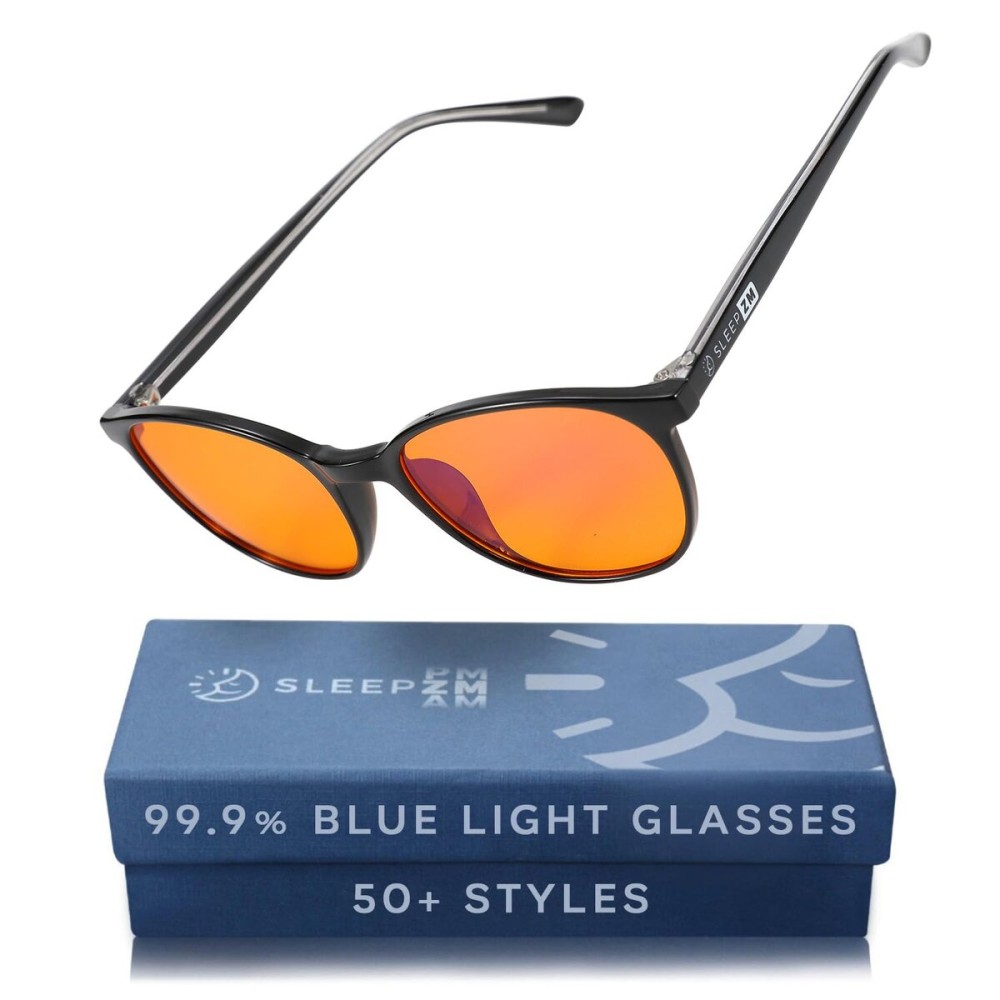 Sleep ZM Blue Light Blocking Glasses for Kids + Small Face Women + Men - Better Sleep + Anti Eye Strain Protection - Computer Screens & Gaming - 99% Night-time Amber Lens