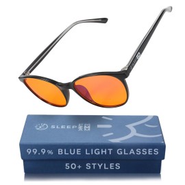 Sleep ZM Blue Light Blocking Glasses for Kids + Small Face Women + Men - Better Sleep + Anti Eye Strain Protection - Computer Screens & Gaming - 99% Night-time Amber Lens