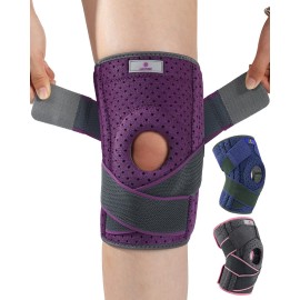 ABYON Knee Brace for Women/Men Plus Size Meniscus Tear, ACL, Arthritis.Knee Support with Dual Side Stabilizers & Crossed Compression Straps Maximum Support for Knee Pain Relief and Fast Recovery - Please Check How To Size Video