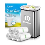 10 Gallon 100 Counts Medium Trash Bags Garbage Bags by Teivio, Bathroom Trash Can Bin Liners, Plastic Bags for home office kitchen, Clear