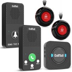 CallToU Caregiver Pager Alert Button Intercoms Wireless for Home for Seniors/Caregivers/Elderly/Patient/Pregnant/Home/Office 500FT Long Range, No Monthly Fee, Waterproof, Easy Install