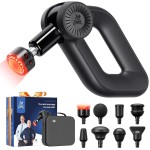 BOB AND BRAD D6 Ultra Massage Gun with Infrared Light, Deep Tissue Percussion Massager Gun with 16mm Amplitude, Professional Muscle Massager for Athletes, Electric Handheld Massager