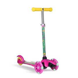 Voyager - Barney Self Balancing Kick Scooter with Light Up Wheels, Extra Wide Deck, 3 Wheel Platform, Foot Activated Brake, 75 lbs Limit, Kids & Toddlers Girls or Boys, for Ages 3 and Up