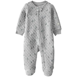 little planet by carter\'s Neutral Sleep and Play made with Organic Cotton, Heather Grey, NB