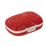 EveryBling Cute Pill Organizer Small Bling Pill Case for Purse Medicine Vitamin Container Holder Daily Pill Box Container for Women Travel Medicine Kit(Red)