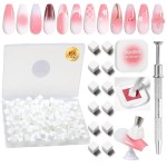 Beetles 150Pcs Soft Nail Sponges for Ombre, White Nail Sponge with Grabbing Pen, Pink Pat Painting Gel Polish Kit for Gradient Ombre Blush Chrome Design Nails Art Tools, Home DIY Salon Manicure