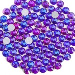 Beadsland Flat Back Crystal Rhinestones Round Gems for Nail Art and Craft Glue Fix, Purple Velvet, 10mm, SS50/144pcs