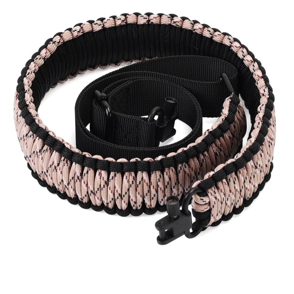 VVAAGG Two-Point Paracord Rifle Sling with Swivels, Non-Slip Gun Sling with Adjustable Length Strap