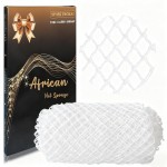 SPMKTBOZAI African Net Sponge Authentic, African Exfoliating Sponge Real African Net Black Owned, African Bath Sponge Back Scrubber, Body Exfoliator Shower Bath Accessories (White)