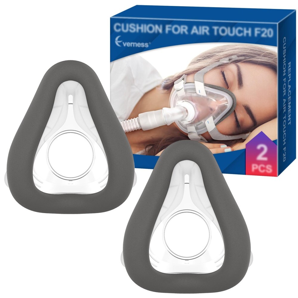 2 Packs Memory Foam Mask Cushion (L) for ResMed Airtouch F20 & Airfit F20, Highlights Secure Seal & Leak-Free with Advanced Brown Memory Foam - F20 Mask Large for Full Face CPAP Users