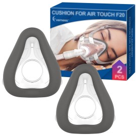 2 Packs Memory Foam Mask Cushion (L) for ResMed Airtouch F20 & Airfit F20, Highlights Secure Seal & Leak-Free with Advanced Brown Memory Foam - F20 Mask Large for Full Face CPAP Users