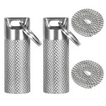 Mini Titanium Pill Box Keychain & Necklace - 100% Waterproof and Airtight, Travel Pill Holder for Essentials, Ultra Lightweight & Compact Medicine Container with O-Ring Seal (2PC)