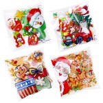 Christmas Cellophane Bags Biscuit Roasting Treat Bags Individual Wrappers Self Adhesive OPP Cookie Bakery Present Gift DIY Candy Decorating Favor Bags (4x4 Inch, 200Pcs)