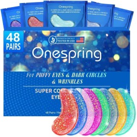Onespring Eye Masks (48 Pairs) - Bachelorette Party Favors, Collagen Under Eye Patches for Puffy Eyes, Fine Lines and Dark Circles, Spa Party, Bridesmaid, Birthday Gifts for Her