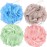 Fu Store Loofah Sponge Shower Loofahs 70g Bath Sponges Mesh Balls 4 Colors for Body Scrubber Exfoliator Wash Back Scrubbers Bathroom Men Women 4 Pack Cleaning Bathing Accessories Blue Beige Green Pink