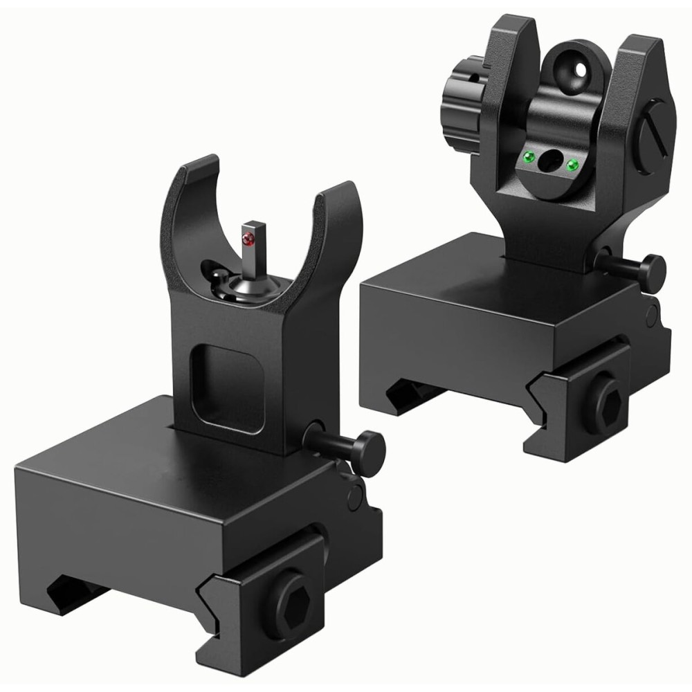 Marmot Flip Up Sight Full Metal Iron Sight Fiber Flip Up Sights CQB & Precise Mode Gun Sights Rifle Sight