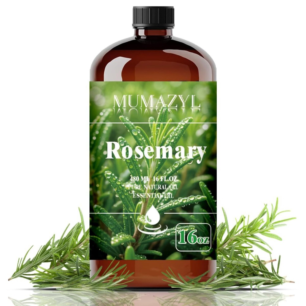 Rosemary Essential Oil, Rosemary Oil 16 Fl Oz 480ML for Diffuser Humidifier Yoga Cleaning DIY Candle Soap Making Essential Oils