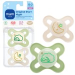 MAM Original Start Night Baby Pacifiers, Binky for 0-3 Months, BPA-Free Silicone Nipple, Easy to Clean, Best for Newborn Babies, Developed with Medical Experts, 2 Count Binkies with Sterilizer Case