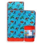 Jay Franco Kids Nap Mat Cartoon Embedded Pillow & Blanket - Soft 46x20Microfiber Sleeping Bag with Name Tag & Handle for School, Travel, Sleepover, Blue - Marvel Comics