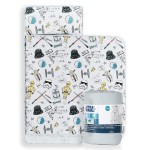 Jay Franco Kids Nap Mat Cartoon Embedded Pillow & Blanket - Soft 46x20Microfiber Sleeping Bag with Name Tag & Handle for School, Travel, Sleepover, Gray - Star Wars