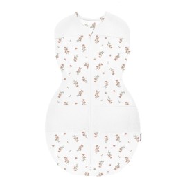 Happiest Baby Sleepea 5-Second Swaddle - 100% Organic Cotton Baby Swaddle Blanket - Doctor Designed Promotes Healthy Hip Development (Ivory Wildflowers, Medium)