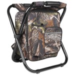 Kikerike Backpack Stool Cooler Chair Heavy Duty 300 LBS Max Load Portable Lightweight Stool Backpack Folding Fishing Cooler Seat for Camping Hunting Fishing - Woodland
