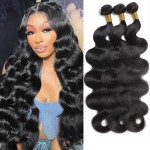 Katspon 12A Human Hair Bundles Body Wave 100% Unprocessed Brazilian Virgin Hair 3 Bundles Human Hair Extensions Quick Weave Human Hair (24 24 24 Inch)