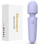 KINGWAND Handheld Personal Mini Massager - Waterproof, USB Rechargeable, 10 Vibration - Perfect on Back Legs Hand Pains and Sports Recovery(Gray Purple)