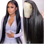 NVL Straight Lace Front Wigs 200 Density 13x4 HD Transparent Lace Frontal Wigs for Black Women Glueless Pre Plucked with Baby Hair for Daily Life Natural Color 22 Inch