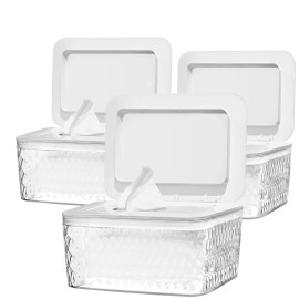 HSWT 3 Pack Wipes Dispenser Seal-Designed Wipe Dispenser Holder Wipes Case Box for Bathroom Keep Wipes Fresh, Dust-Proof & Non-Slip