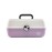Caboodles School Spirit On-The-Go Girl Makeup Box, White Over Lavender, Hard Plastic Makeup Organizer Box, Built-In Mirror, Secure Latch for Safe Travel, Spacious Storage for Large Items