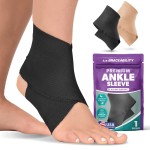 BraceAbility Elastic Ankle Support Brace - Lightweight Slip on Foot and Ankle Compression Sleeve for Gymnastics, Dance, Sports, Running, Exercise, and Sprained Ankle Swelling for Women and Men (Black, XX-Large)
