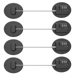 Refrigerator Lock - Heavy Duty Combination Fridge Lock, Child Proof Cabinet Locks,No Keys Needed(Black- 4 Pack)