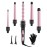 5 in 1 Curling Wand Set: Ohuhu Curling Iron Wand 5Pcs 0.35 to 1.25 Inch Interchangeable Ceramic Barrel Heat Protective Glove 2 Clips Dual Voltage Hair Curler for Girl Women Mother Christmas Gift Pink